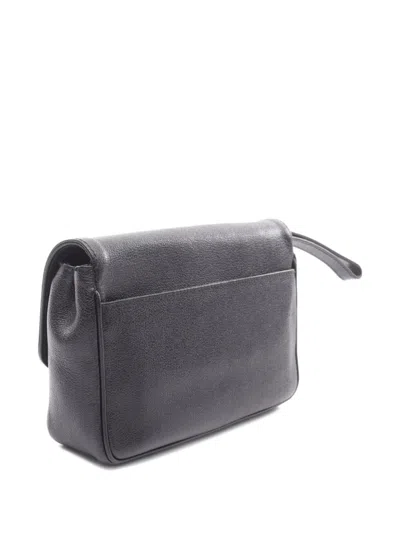 Pre-owned Bvlgari 2000 Leather Clutch Bag In Black