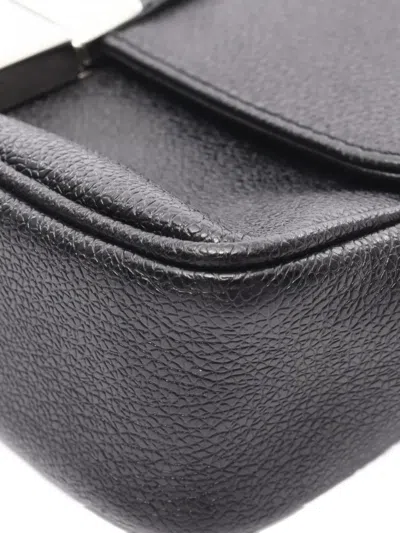 Pre-owned Bvlgari 2000 Leather Clutch Bag In Black