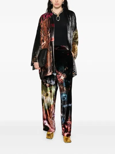 Yavi Metallic-effect Silk Jacket In Green