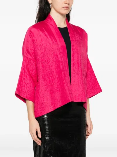 Yavi Textured Open-front Jacket In Pink
