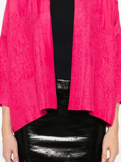 Yavi Textured Open-front Jacket In Pink