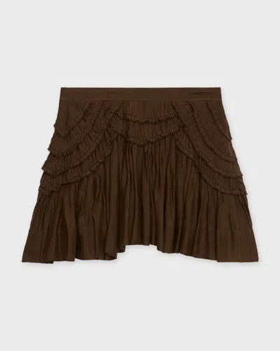 Isabel Marant Étoile Ruffled Layered Skirt Detailed Design In Brown