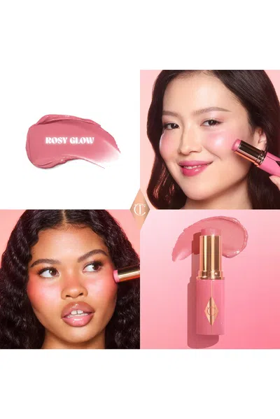 Charlotte Tilbury Unreal Lip + Cheek Glow Blush Stick With Hyaluronic Acid Rosy Glow 0.31 Oz/9 ml In Transparent