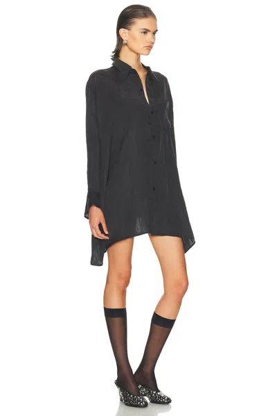R13 Draped Front Shirt In Black