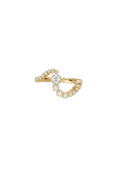 Sophie Bille Brahe 18k Yellow Gold Ocean Sky Diamond Ring In Multi