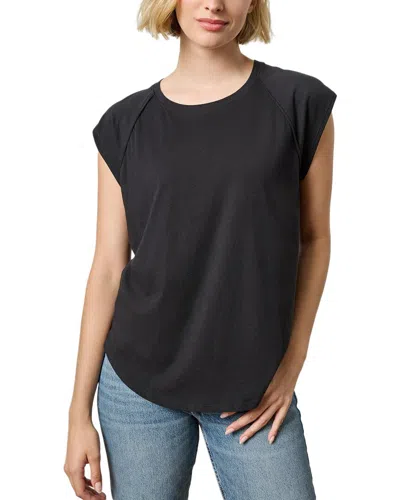 Lilla P Shirttail Raglan Crewneck Shirt In Black