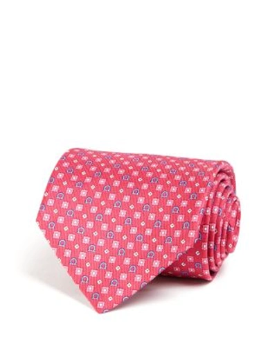 Shop Ferragamo Gancini Square Diamond Neat Classic Tie In Pink