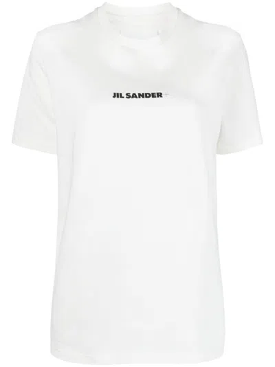 Jil Sander Short-sleeve T-shirt With Centered Logo Detail In White