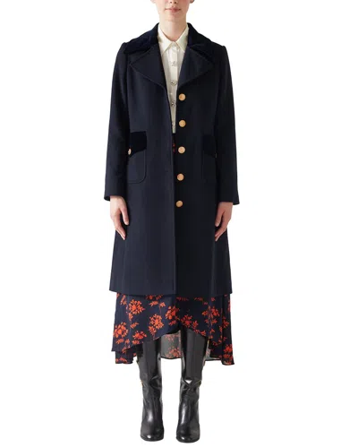 Lk Bennett Lily Wool-blend Coat In Blue