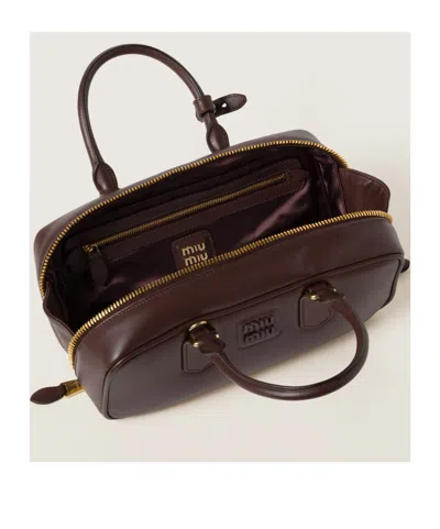 Miu Miu Soft Padded Shoulder Bag And Handles In Brown