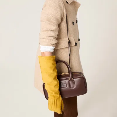 Miu Miu Soft Padded Shoulder Bag And Handles In Brown