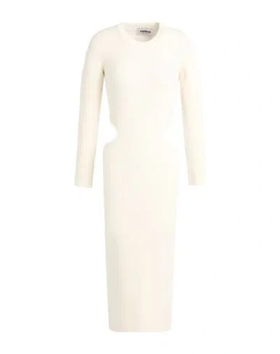 A Paper Kid Woman Midi Dress Ivory Size L Viscose, Polyester, Polyamide In Neutral