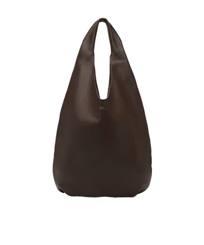 Apc A.p.c. Le Neige Shopper Bag - Leather - Brown In Brown