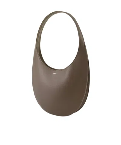 Coperni Medium Curved Shoulder Bag With Top Handle In Brown