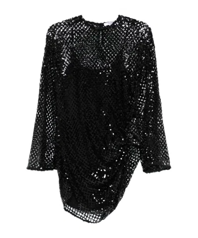 Attico Mini Abito In Rete Decorata Donna In Black