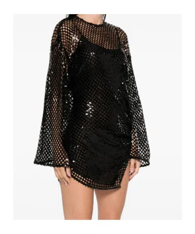 Attico Mini Abito In Rete Decorata Donna In Black
