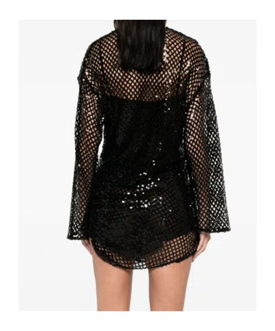 Attico Mini Abito In Rete Decorata Donna In Black