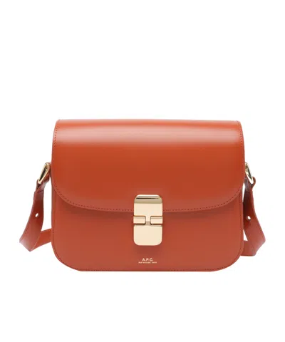Apc A.p.c. Grace Small Leather Crossbody Bag In Brown