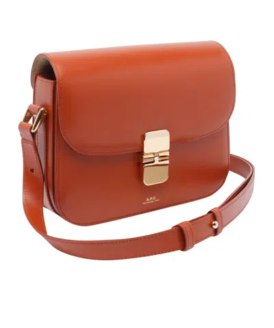 Apc A.p.c. Grace Small Leather Crossbody Bag In Brown
