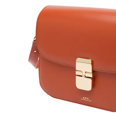 Apc A.p.c. Grace Small Leather Crossbody Bag In Brown