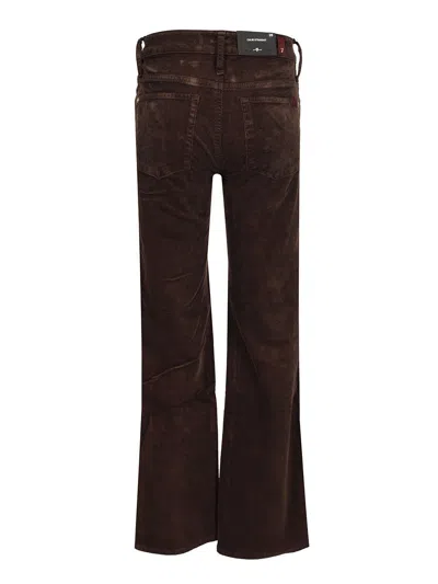 7 For All Mankind Calie Straight Mid-rise Cotton-blend Velvet Straight Pants In Brown