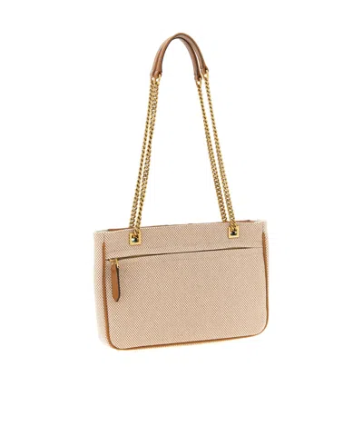 Valentino Beige Fabric Shoulder Bags In Brown