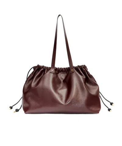 Isabel Marant Silven Ew Tote In Bordeaux Leather In Burgundy