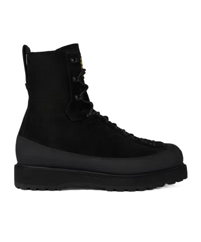 Stone Island Hiking Boot With Dual Lacing And Lug Sole In Black