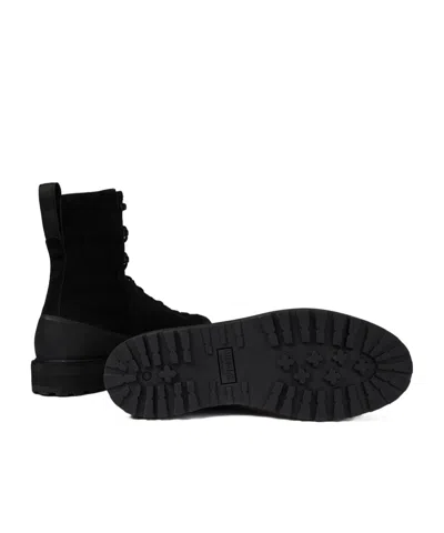 Stone Island Hiking Boot With Dual Lacing And Lug Sole In Black