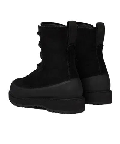 Stone Island Hiking Boot With Dual Lacing And Lug Sole In Black