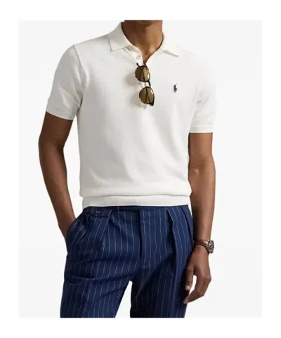 Polo Ralph Lauren Custom Slim Fit Mesh Polo In White