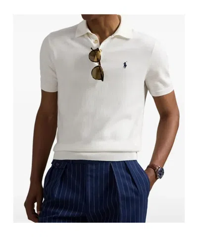 Polo Ralph Lauren Custom Slim Fit Mesh Polo In White