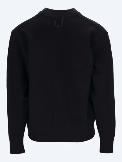 Jacquemus Men Black V-neck Cardigan With J Logo On The Back In Wool Man