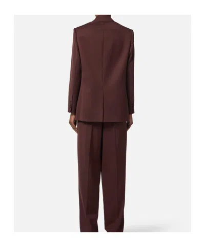 Elisabetta Franchi Cool Wool Jacket With Pocket Square In Brown