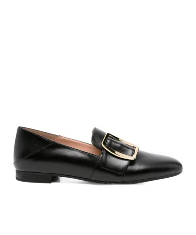 Bally Black Leather Loafers In Black