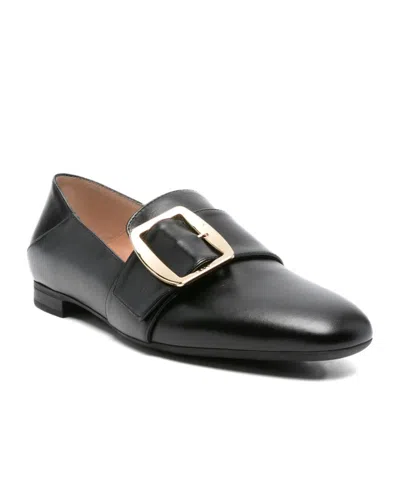 Bally Black Leather Loafers In Black