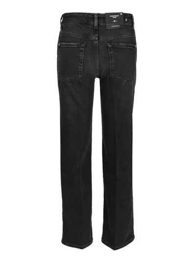 7 For All Mankind Calie Straight Ankle Bottom Clothing In Black