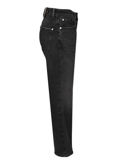 7 For All Mankind Calie Straight Ankle Bottom Clothing In Black