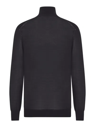 Saint Laurent Extrafine Stretch Wool Sweater With Turtleneck In Black