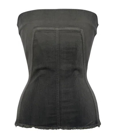 Rick Owens Strapless Panel Detailing Top In Brown