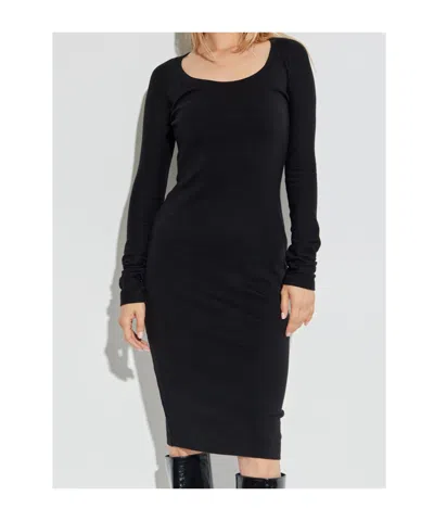 Dsquared2 Long-sleeve Midi Dress In Black