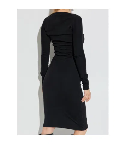Dsquared2 Long-sleeve Midi Dress In Black