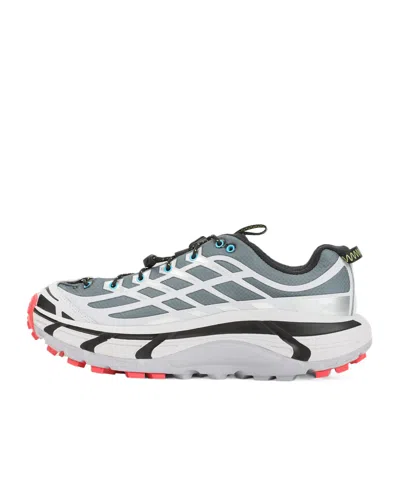 Hoka Mesh Trail Shoes With Quick-lace System In Gray