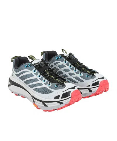 Hoka Mesh Trail Shoes With Quick-lace System In Gray