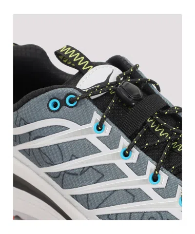 Hoka Mesh Trail Shoes With Quick-lace System In Gray