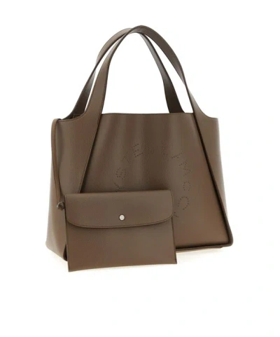 Stella Mccartney Brand Logo Tote Bag In Brown