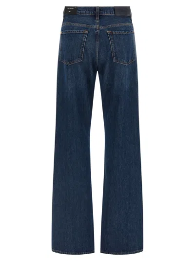 7 For All Mankind Wide Leg High Waist Jeans In Blue