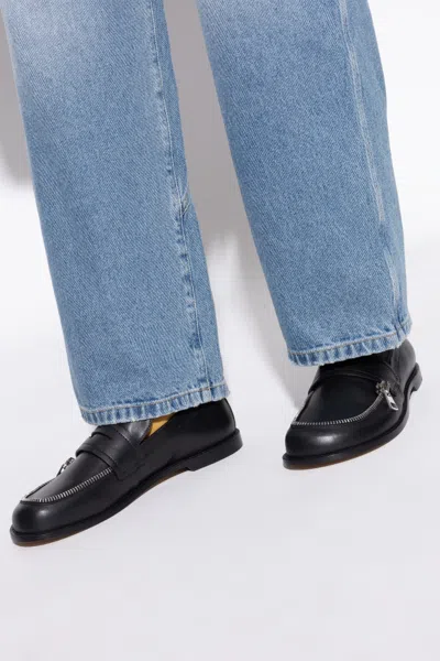 Jw Anderson Alexander Mcqueen Ivory Leather Sneakers With Black Leather Heel In Black