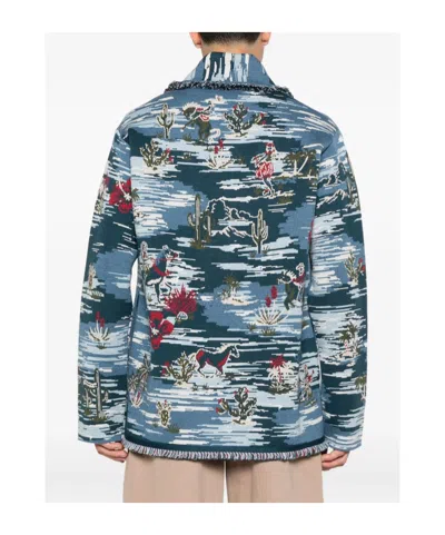 Alanui Fringed Patterned Cardigan In Black