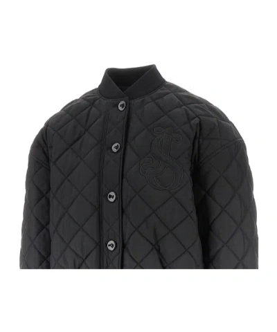 Jil Sander Diamond-quilted Twill Padded Bomber Jacket In Black